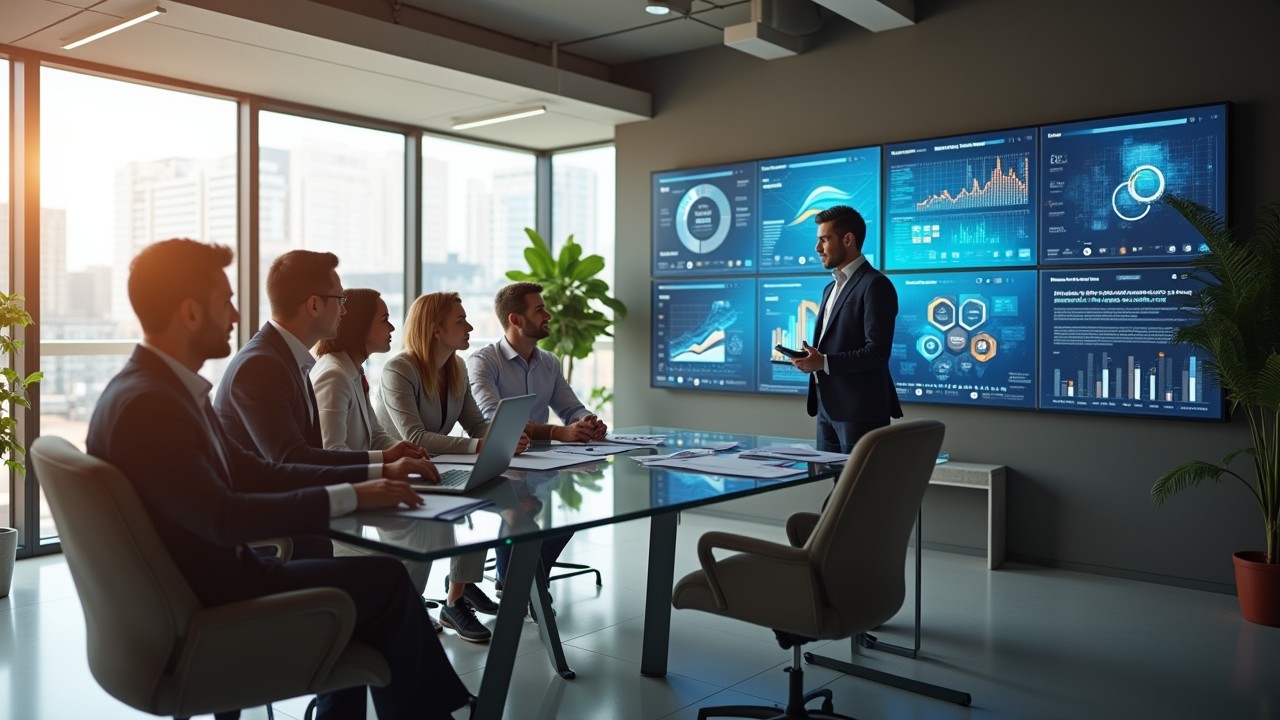Scelta di un software gestionale aziendale con il supporto del team. Manager che valuta software gestionale con il proprio team.
